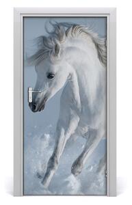 Naklejka samoprzylepna na drzwi Biały koń