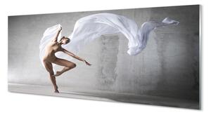 Obraz na szkle Kobieta taniec biały materiał