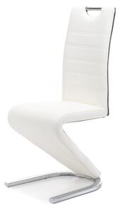 MebleMWM Krzesło tapicerowane DC-99-2 | Biało-szare | Ekoskóra | Outlet