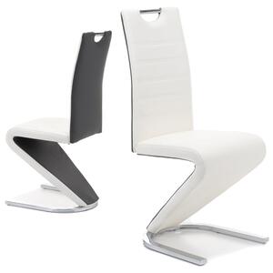MebleMWM Krzesło tapicerowane DC-99-2 | Biało-szare | Ekoskóra | Outlet