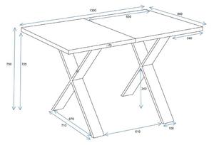 MebleMWM Stół drewniany X | 130-210x80 | Kolor do wyboru