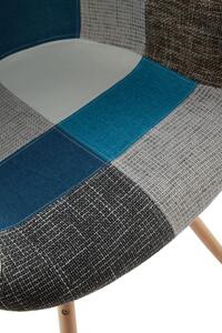 MebleMWM Krzesło kubełkowe ART105C | Patchwork niebieski | Outlet
