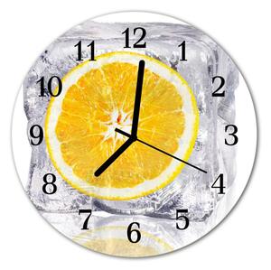 Zegar szklany okrągły Lody pomarańczowe