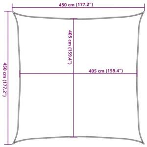 Żagiel przeciwsłoneczny, 160 g/m², czarny, 4,5x4,5 m, hdpe