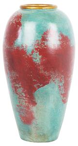 Elegancki wazon dekoracyjny ceramiczny czerwono-zielony Carteia Beliani
