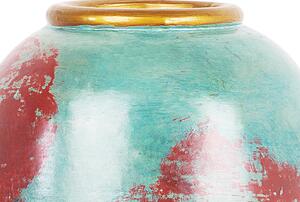 Elegancki wazon dekoracyjny ceramiczny czerwono-zielony Carteia Beliani