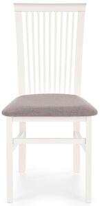 Białe drewniane tapicerowane krzesło do salonu - Mako 4X