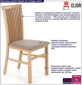 Klasyczne tapicerowane krzesło drewniane dąb artisan - Mako 4X