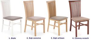 Białe drewniane tapicerowane krzesło do salonu - Mako 4X