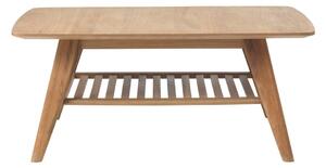 Stolik z półką z litego drewna dębowego Unique Furniture Rho, 110x70 cm