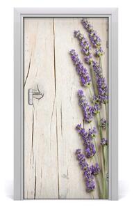 Nalepka Naklejka fototapeta na drzwi Lawenda drewno
