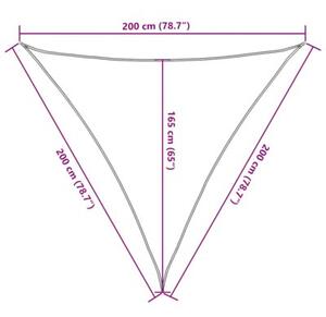 Żagiel przeciwsłoneczny żółty 2x2x2 m 100% poliester oxford