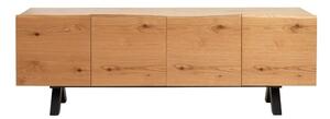 Niska komoda z drewna białego dębu Unique Furniture Oliveto