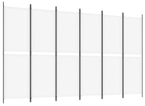 Parawan 6-panelowy, biały, 300 x 180 cm, tkanina