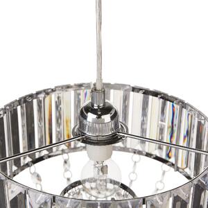 Żyrandol glam kryształowy wiszące światło lampa 83 cm szkło akrylowe chrom Adorn Beliani