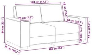 Sofa cappuccino 160 x 78 x 84 cm tkanina