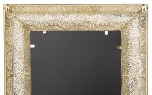 Kwadratowe lustro ścienne retro glam ozdobne złote salon przedpokój Plerin Beliani
