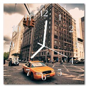 Zegar szklany kwadratowy Taxi