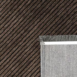 Brązowy prostokątny dywan z frędzlami - Avox
