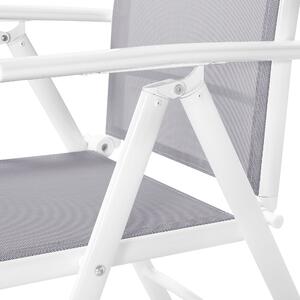 Zestaw 6 krzeseł ogrodowych szary aluminium matriałowa siatka Catania Beliani