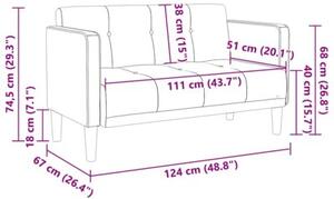 Sofa dwuosobowa taupe 111 cm tkanina