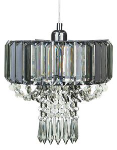 Żyrandol glam kryształowy wiszące światło lampa 83 cm szkło akrylowe szary Adorn Beliani