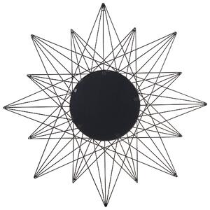 Retro lustro ścienne wiszące okrągłe 91 cm słońce złote Panon Beliani