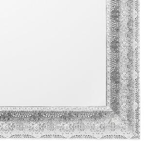 Lustro wiszące srebrne glam kwadratowe do sypialni metalowe 65 x 65 cm Cavan Beliani