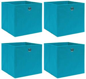 Zestaw 4 składanych pudełek błękitny - Fiwa 4X