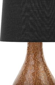 Nowoczesna lampa stołowa mała lampka 47 cm z abażurem czarnomiedziana Abrams Beliani
