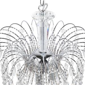 Żyrandol lampa wisząca z kryształkami metalowy 97 cm srebrny Rivil Beliani