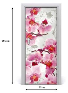 Okleina Naklejka fototapeta na drzwi Różowa orchidea