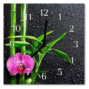 Zegar szklany kwadratowy Bambus spa