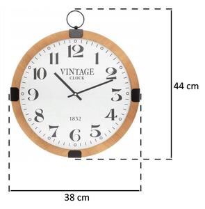 Cichy zegar ścienny Vintage, zegar do kuchni, salonu, czytelny, Ø 38 cm