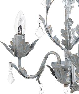 Żyrandol lampa wisząca z kryształkami metalowa szara Isen Beliani