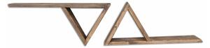 Zestaw 2 półek drewnianych Triangles