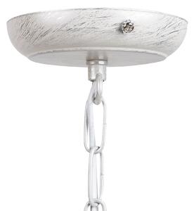 Klasyczny ozdobny żyrandol z kryształkami biały żelazny 5 żarówek Taltson Beliani