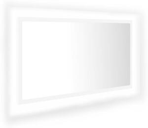 Lustro Åazienkowe z LED, biaÅe, 80x8,5x37 cm, akryl