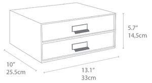 Szary 2-piętrowy pojemnik z szufladami na dokumenty Bigso Box of Sweden Birger, 33x22,5 cm