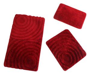 Komplet 3 czerwonych dywaników łazienkowych Fading