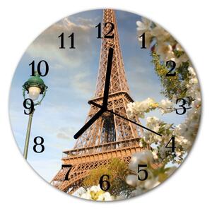 Zegar ścienny okrągły Wieża eiffla w Paryżu