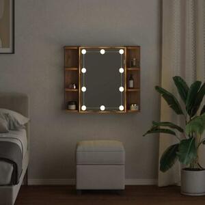 Szafka lustrzana z diodami LED dąb artisan 70x16,5x60 cm