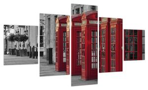 Obraz - Budki telefoniczne w Londynie (125x70 cm)