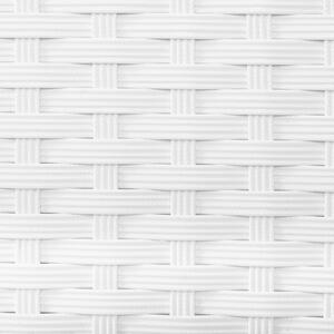 Leżak ogrodowy biały z szarą poduszką technorattanowy regulowany Turin II Beliani