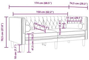 Sofa chesterfield z waÅkami, dwuosobowa, ciemnozielona, aksamit