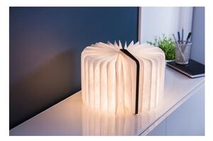 Ciemnobrązowa lampa stołowa LED z drewna orzechowego w kształcie książki Gingko Standard