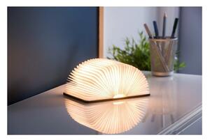 Ciemnobrązowa lampka stołowa LED z drewna orzechowego w kształcie książki Gingko Booklight