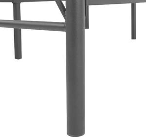 Łóżko metalowe ze zdobioną ramą 180x200 cm czarne Dinard Beliani