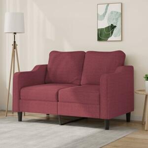 Sofa 2-osobowa, winna czerwieÅ, 120 cm, tapicerowana tkaninÄ