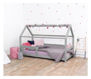 Szare łóżko dziecięce z bokami z drewna świerkowego Benlemi Tery, 90x200 cm